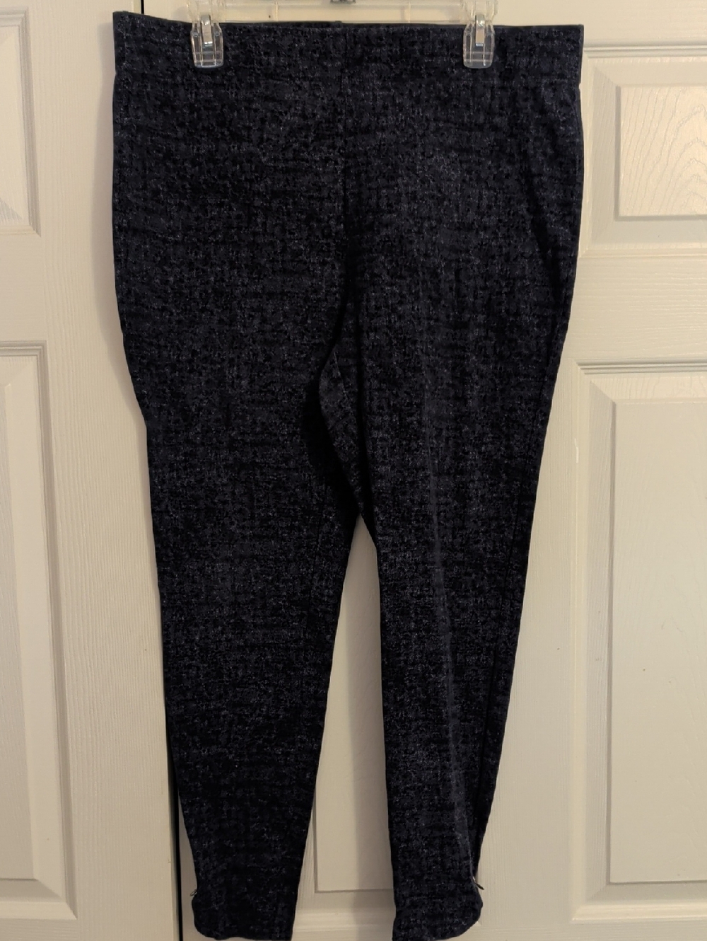 Slimming Options Blue Heathered Ponte Leggings EUC